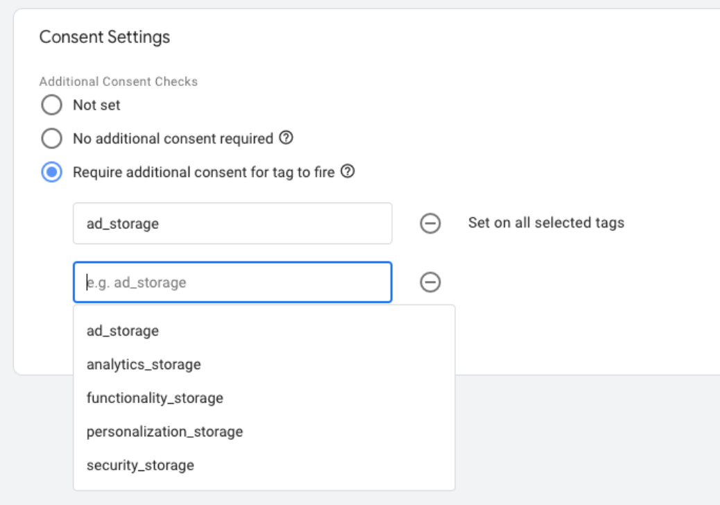 Consent Settings Google Tag Manager